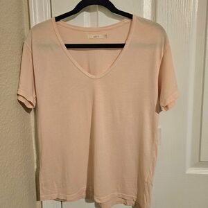 AE77 Amercan‎ Eagle V Neck Short Sleeve Shirt Orange NWT Size Small